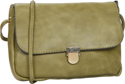 

Bagkok Women Casual Green PU Sling Bag