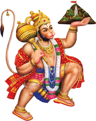 

razwada  Hanuman ji bringing Sanjeevani mountain Vnyl  Self Adhesive Sticker(Pack of 1, Red