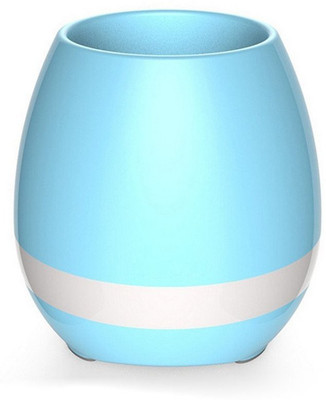 

Wonder World ® Stereo Music Flower Pot 4.5 inch Round Planter Small Indoor with Bluetooth Speaker and Flash Light Plastic Vase(5 inch, Blue)