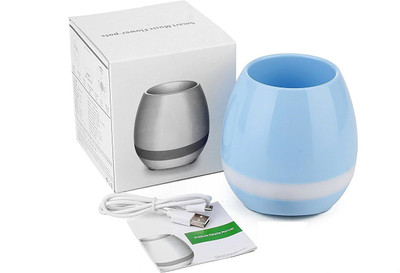 

Wonder World ® LED Plant Pot with Bluetooth Speaker Smart Touch Music Lamp Planter Plastic Vase(5 inch, Blue)