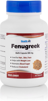 

HealthVit Fenugreek Powder 500mg 60 Capsules For Diabetic Care(60 No)