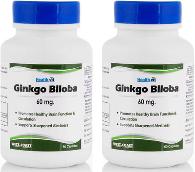 

HealthVit Ginkgo Biloba pack of 2 60 mg 60 Capsules(60 No)