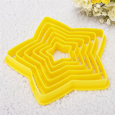 

SYGA 6Pcs/Set Christmas Xmas Style Stars Shape Cookie Cutters Mold Plastic Fondant Cake Cookie Decorating DIY Baking Tool Cookie Cutter(Pack of 6)