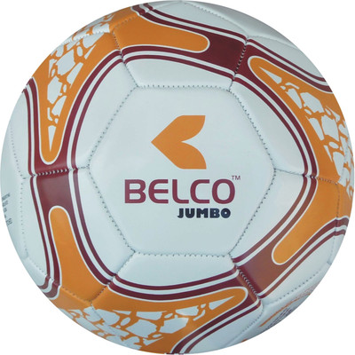 BELCO Jumbo 2(WHITE ORANGE) Football - Size: (Pack of 1, White, Orange