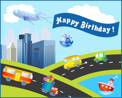 

Shop Online Theme My Party Birthday Banner for Cake Table - Scene Setter (Transport) Banner(15 ft, Pack of 1)