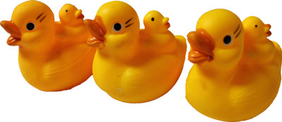 

Wonder Star Duck 3+3 Pcs Combo (Baby Duck fix on the back) Bath Toy(Multicolor)