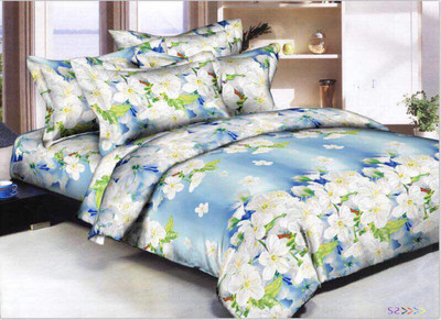 

SINGHS VILLAS DECOR 144 TC Cotton Double King Floral Bedsheet(Pack of 1, Sky)