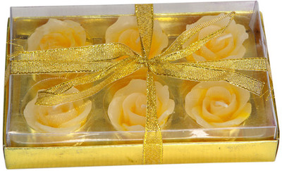 

shri dhiriti Pink floating candles -set of 6 Candle(Yellow, Pack of 6)