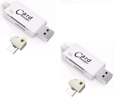 

ROQ Set of 2x 3 IN 1 With Lightning + USB + Mobile Flash Drive Card Reader(Multicolor)