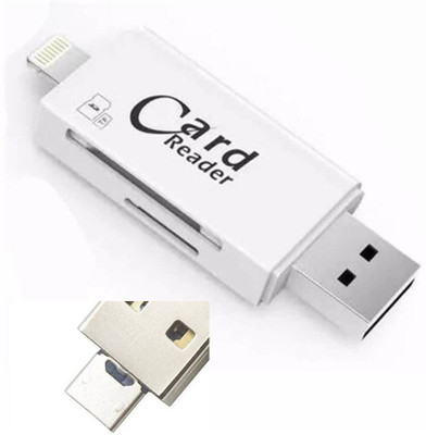 

ROQ 3 IN 1 With Lightning + USB + Mobile Flash Drive Card Reader(Multicolor)