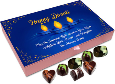 

Chocholik Diwali Sweets - May Diwali Strengthens Human Bond Chocolate Box - 12pc Truffles(144 g)