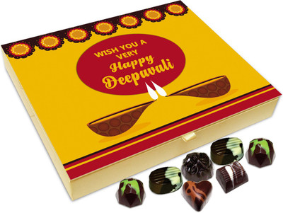 

Chocholik Diwali Sweets - Wish You A Very Happy And Safe Diwali Chocolate Box - 20pc Truffles(240 g)