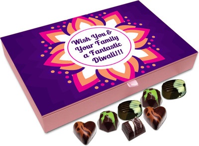 

Chocholik Diwali Sweets - Wish You And All Your Family A Very Beautiful Diwali Chocolate Box - 12pc Truffles(144 g)