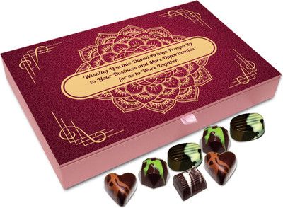 

Chocholik Diwali Sweets - Wishing That Diwali Brings Prosperity To Your Business Chocolate Box - 12pc Truffles(144 g)