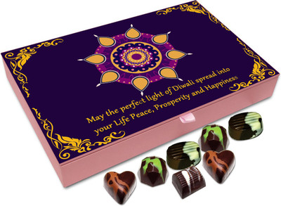 

Chocholik Diwali Sweets - May The Diwali Light Spread Happiness In Your Life Chocolate Box - 12pc Truffles(144 g)