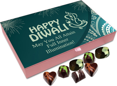 

Chocholik Diwali Sweets - May This Diwali You Attain Full Inner Illumination Chocolate Box - 12pc Truffles(144 g)