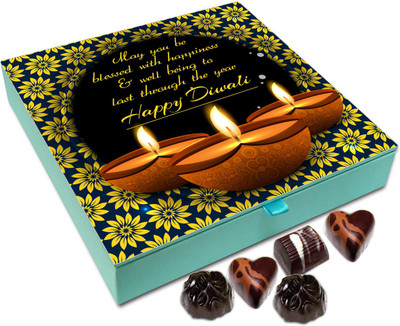 

Chocholik Diwali Sweets - May You Be Blessed With Health And Happiness On This Diwali Chocolate Box - 9pc Truffles(108 g)