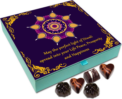 

Chocholik Diwali Sweets - May The Diwali Light Spread Happiness In Your Life Chocolate Box - 9pc Truffles(108 g)