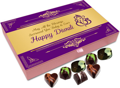 

Chocholik Diwali Sweets - May Diwali Blessing Surround You Today And Ever Chocolate Box - 12pc Truffles(144 g)