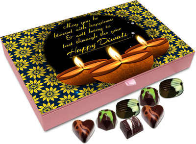 

Chocholik Diwali Sweets - May You Be Blessed With Health And Happiness On This Diwali Chocolate Box - 12pc Truffles(144 g)