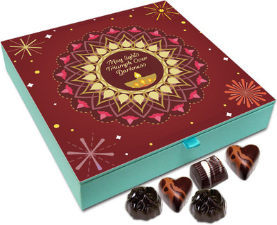 

Chocholik Diwali Sweets - May The Light Win Over Darkness On Diwali Chocolate Box - 9pc Truffles(108 g)