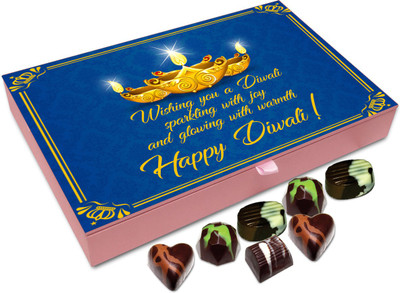 

Chocholik Diwali Sweets - Wishing You A Diwali Sparkling With Joy Chocolate Box - 12pc Truffles(144 g)