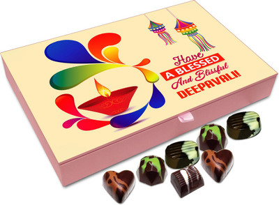 

Chocholik Diwali Sweets - Have A Blessed And Blissful Diwali Chocolate Box - 12pc Truffles(144 g)