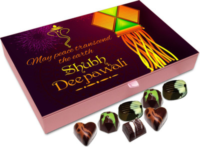 

Chocholik Diwali Sweets - May Peace Transcends The Earth On Diwali Chocolate Box - 12pc Truffles(144 g)