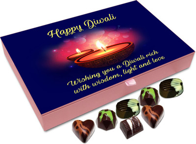 

Chocholik Diwali Sweets - Wishing You Diwali Full Of Love Wisdom And Light Chocolate Box - 12pc Truffles(144 g)
