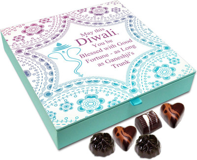 

Chocholik Diwali Sweets - May This Diwali You Be Blessed With Good Fortune Chocolate Box - 9pc Truffles(108 g)