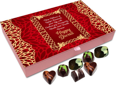 

Chocholik Diwali Sweets - May The Diwali Lamps Brings Endless Joy Chocolate Box - 12pc Truffles(144 g)