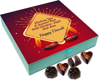 Chocholik Diwali Sweets - Wishing You Diwali Rich With Wisdom Chocolate Box - 9pc Truffles(108 g)