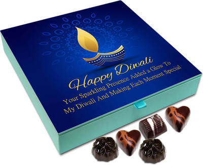 

Chocholik Diwali Sweets - Your Sparkling Presence Adds A Glow To My Diwali Chocolate Box - 9pc Truffles(108 g)