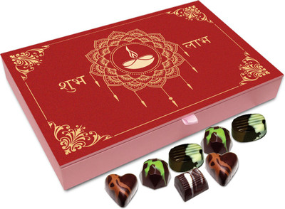 Chocholik Diwali Sweets - Have A Shubh Diwali My Friends Chocolate Box - 12pc Truffles(144 g)