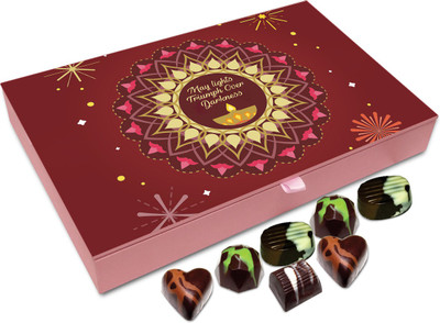 

Chocholik Diwali Sweets - May The Light Win Over Darkness On Diwali Chocolate Box - 12pc Truffles(144 g)
