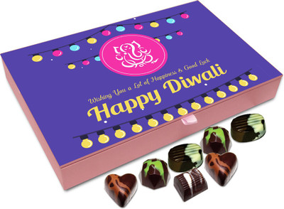 

Chocholik Diwali Sweets - Wishing You Lots Of Happiness And Good Luck This Diwali Chocolate Box - 12pc Truffles(144 g)