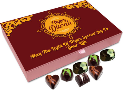 

Chocholik Diwali Sweets - May The Light Of Diwali Diyas Spread Joy To Your Life Chocolate Box - 12pc Truffles(144 g)