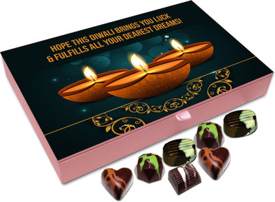 

Chocholik Diwali Sweets - Hope This Diwali Brings You Luck And Fulfills All Your Dreams Chocolate Box - 12pc Truffles(144 g)