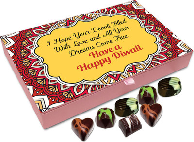 

Chocholik Diwali Sweets - I Hope Your Diwali Is Filled With Happiness And Excitement Chocolate Box - 12pc Truffles(144 g)