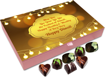 

Chocholik Diwali Sweets - My Diwali Wish Is That You Live Happily Chocolate Box - 12pc Truffles(144 g)