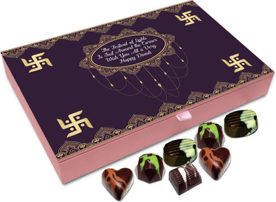 

Chocholik Diwali Sweets - Wish You All A Very Happy And Sparkling Diwali Chocolate Box - 12pc Truffles(144 g)