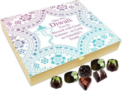 

Chocholik Diwali Sweets - May This Diwali You Be Blessed With Good Fortune Chocolate Box - 20pc Truffles(240 g)
