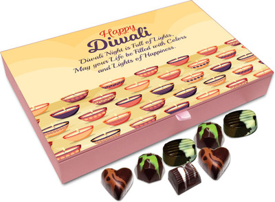 

Chocholik Diwali Sweets - Diwali Night Is Full Of Delight Chocolate Box - 12pc Truffles(144 g)
