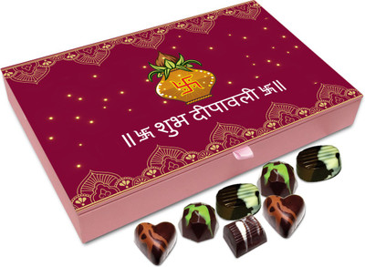 

Chocholik Diwali Sweets - Shubh Diwali To All Chocolate Box - 12pc Truffles(144 g)