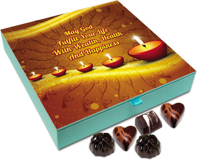 

Chocholik Diwali Sweets - On Diwali May God Fulfill All Your Wishes Chocolate Box - 9pc Truffles(108 g)