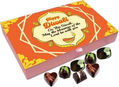 

Chocholik Diwali Sweets - On Diwali May The Blessings Of God Be With You Chocolate Box - 12pc Truffles(144 g)
