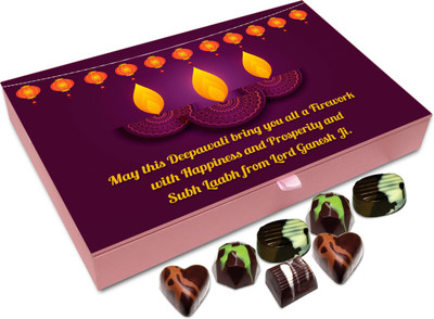 

Chocholik Diwali Sweets - May This Deepawali Bring All The Happiness In Your Life Chocolate Box - 12pc Truffles(144 g)