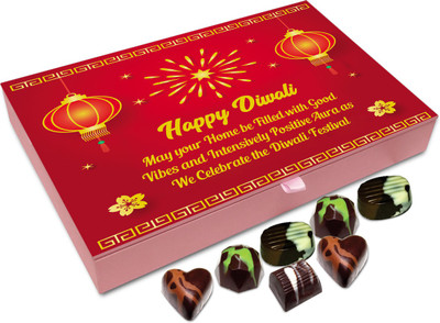 

Chocholik Diwali Sweets - On This Diwali May Your Home Be Filled With Positive Vibes Chocolate Box - 12pc Truffles(144 g)