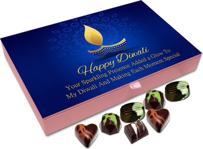 

Chocholik Diwali Sweets - Your Sparkling Presence Adds A Glow To My Diwali Chocolate Box - 12pc Truffles(144 g)