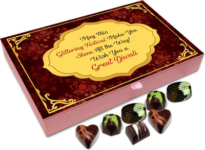 

Chocholik Diwali Sweets - May The Glittering Diwali Help You Shine All The Way Chocolate Box - 12pc Truffles(144 g)